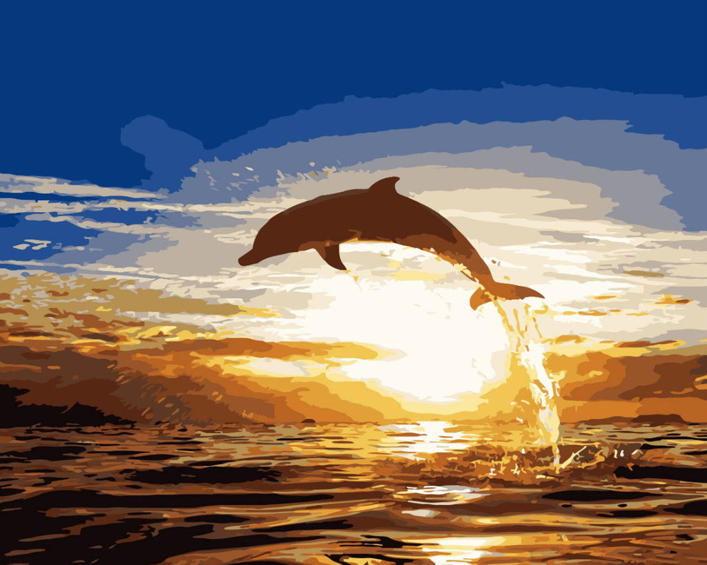 Animal Marino Delfines Pintar por Números PBNDOW022