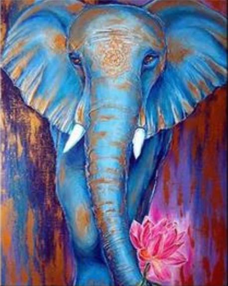 Animal Elefante Pintar por Números PBNELEN30