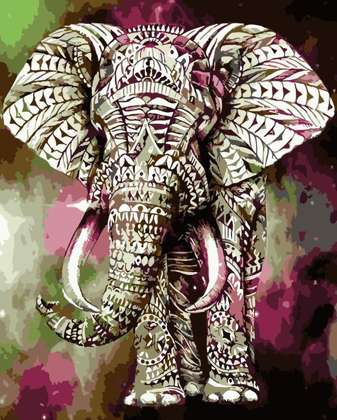 Animal Elefante Pintar por Números PBNELEN37