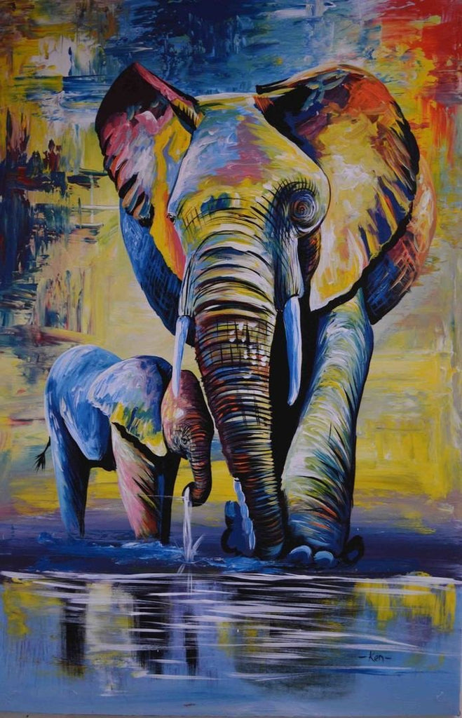 Animal Elefante Pintar por Números PBNELEN5