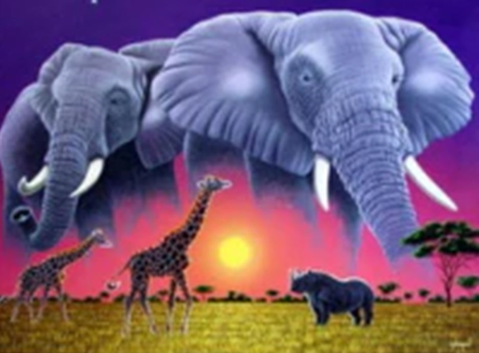 Animal Elefante Pintar por Números PBNELEW18