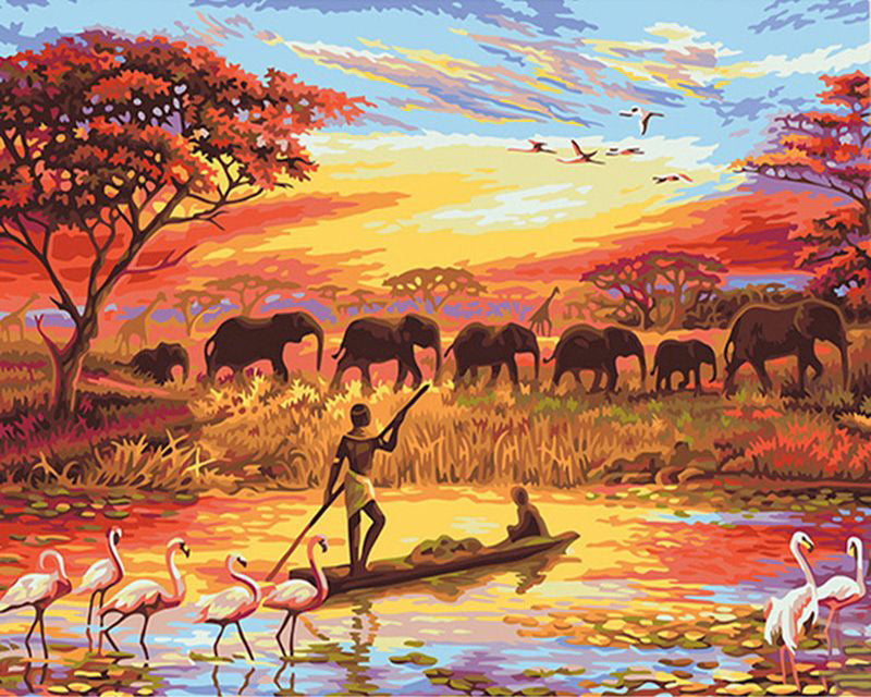 Animal Elefante Pintar por Números PBNELEW28