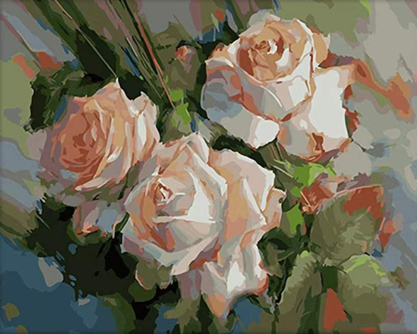 Planta Rosas Flor Pintar por Números PBNFLOW380
