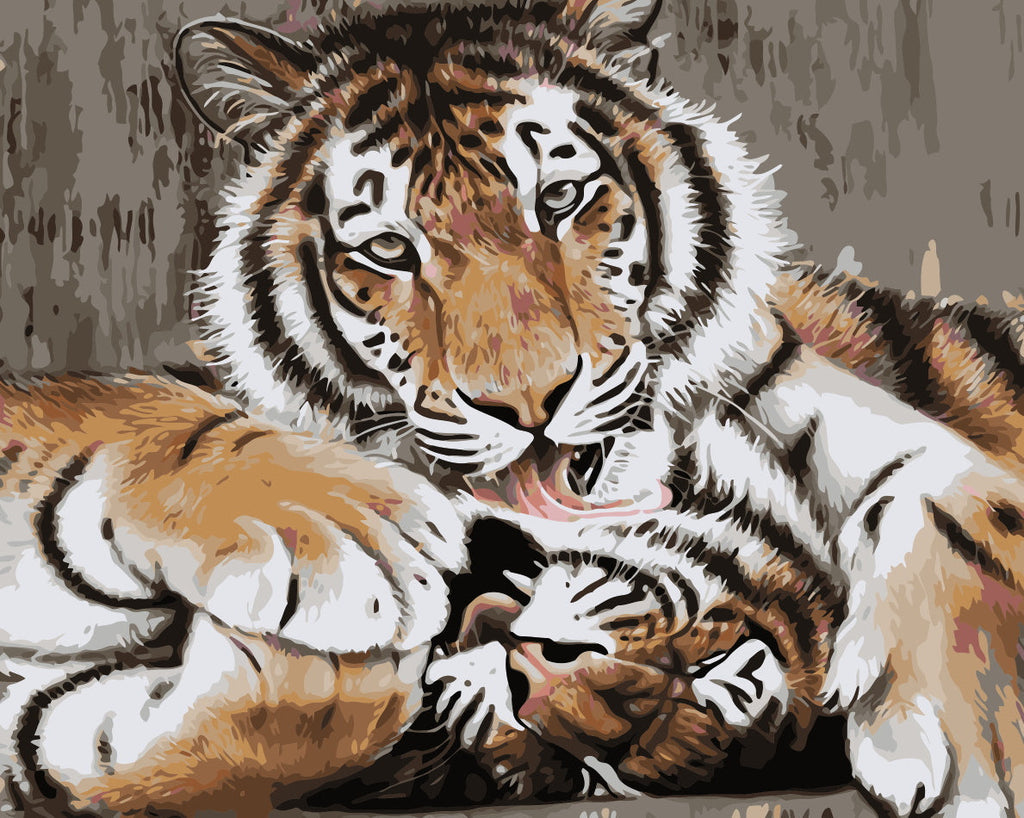 Animal Tigre Pintar por Números PBNTIGW34