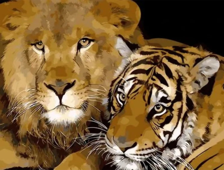 Animal Tigre Pintar por Números PBNTIGW43