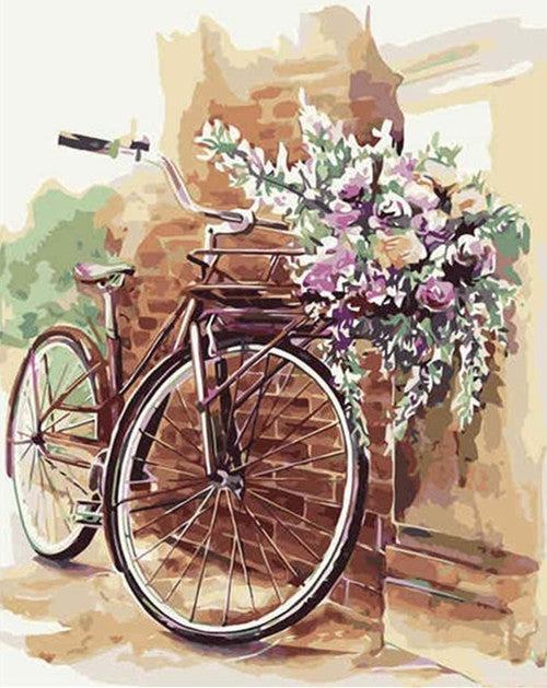 Bicicleta de Flores Pintar por Números PBNVEHL20