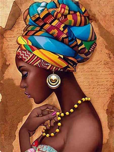 Mujer Africana Pintar por Números PBNWONL208