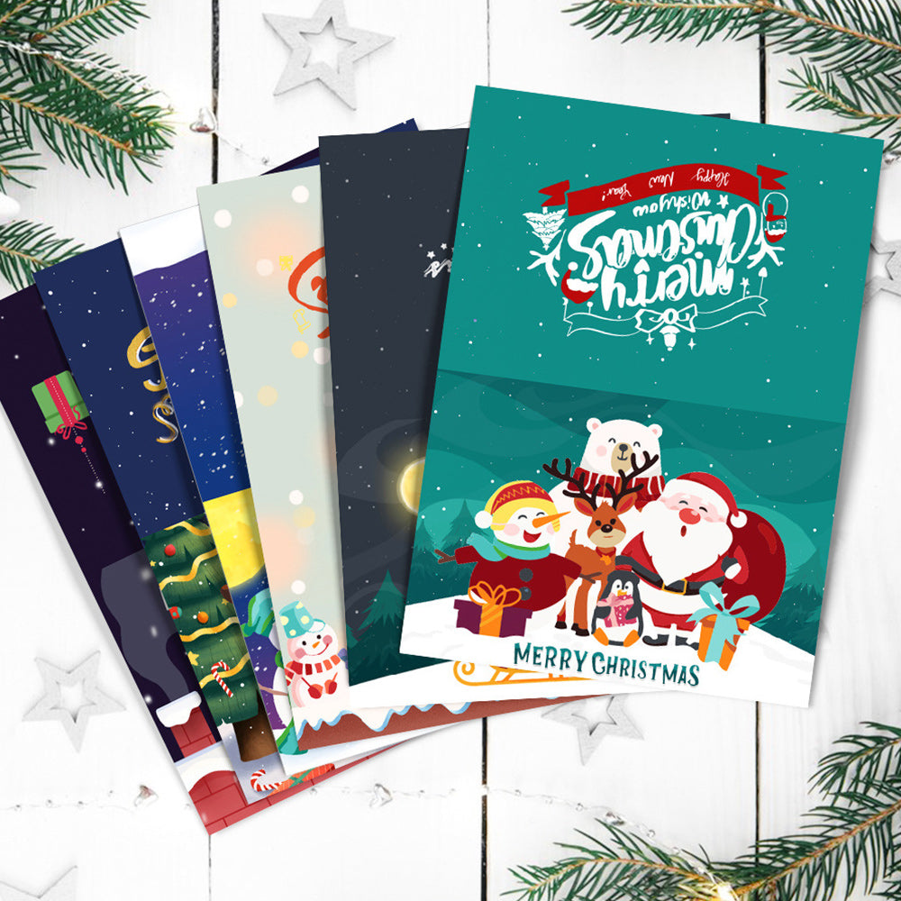 6 Tarjetas Navideñas para Pintar por Números | Feliz Navidad