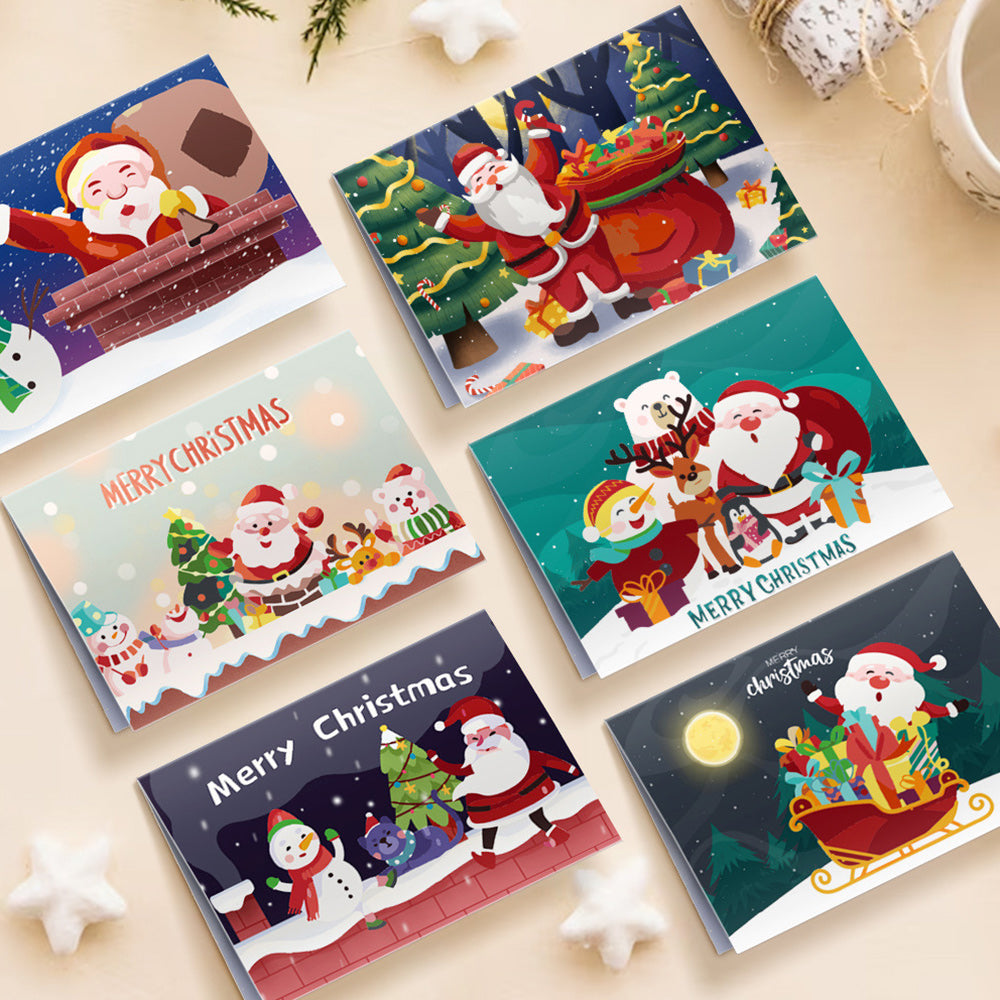 6 Tarjetas Navideñas para Pintar por Números | Feliz Navidad