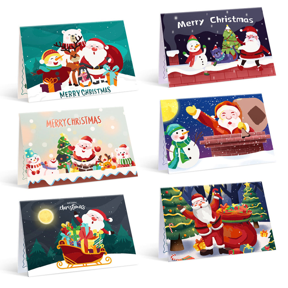 6 Tarjetas Navideñas para Pintar por Números | Feliz Navidad