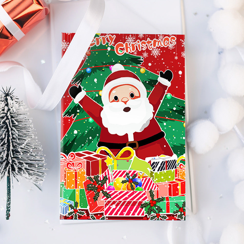 6 Tarjetas Navideñas para Pintar por Números | Papá Noel y Árbol de Navidad