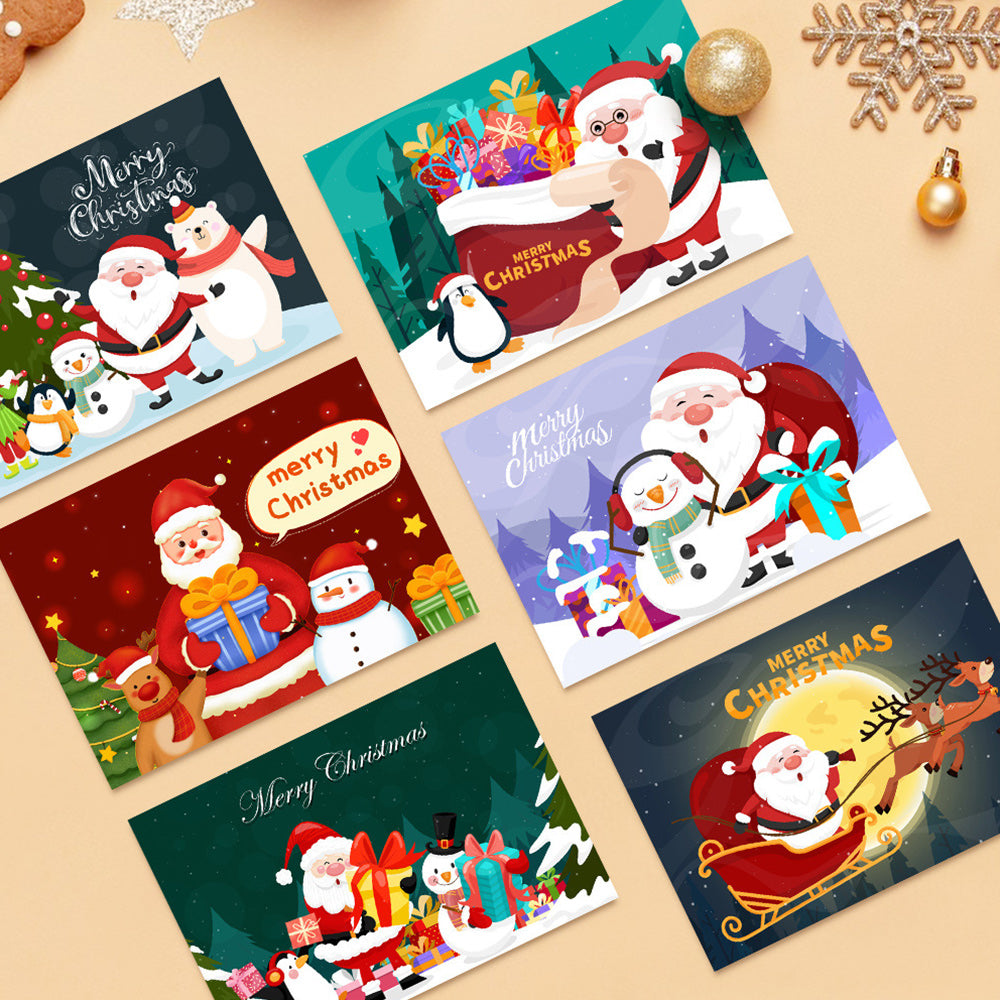 6 Tarjetas Navideñas para Pintar por Números | Papá Noel y Muñeco de Nieve