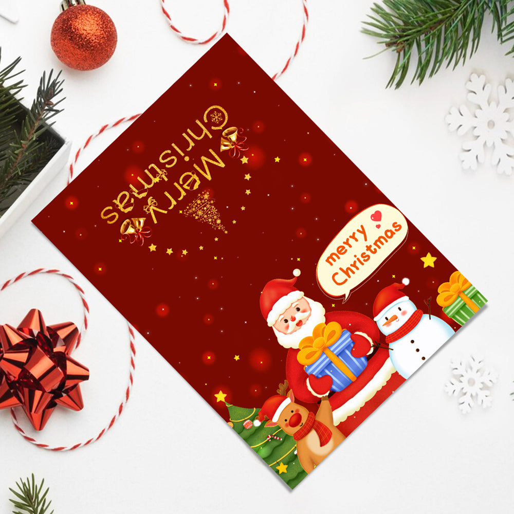 6 Tarjetas Navideñas para Pintar por Números | Papá Noel y Muñeco de Nieve