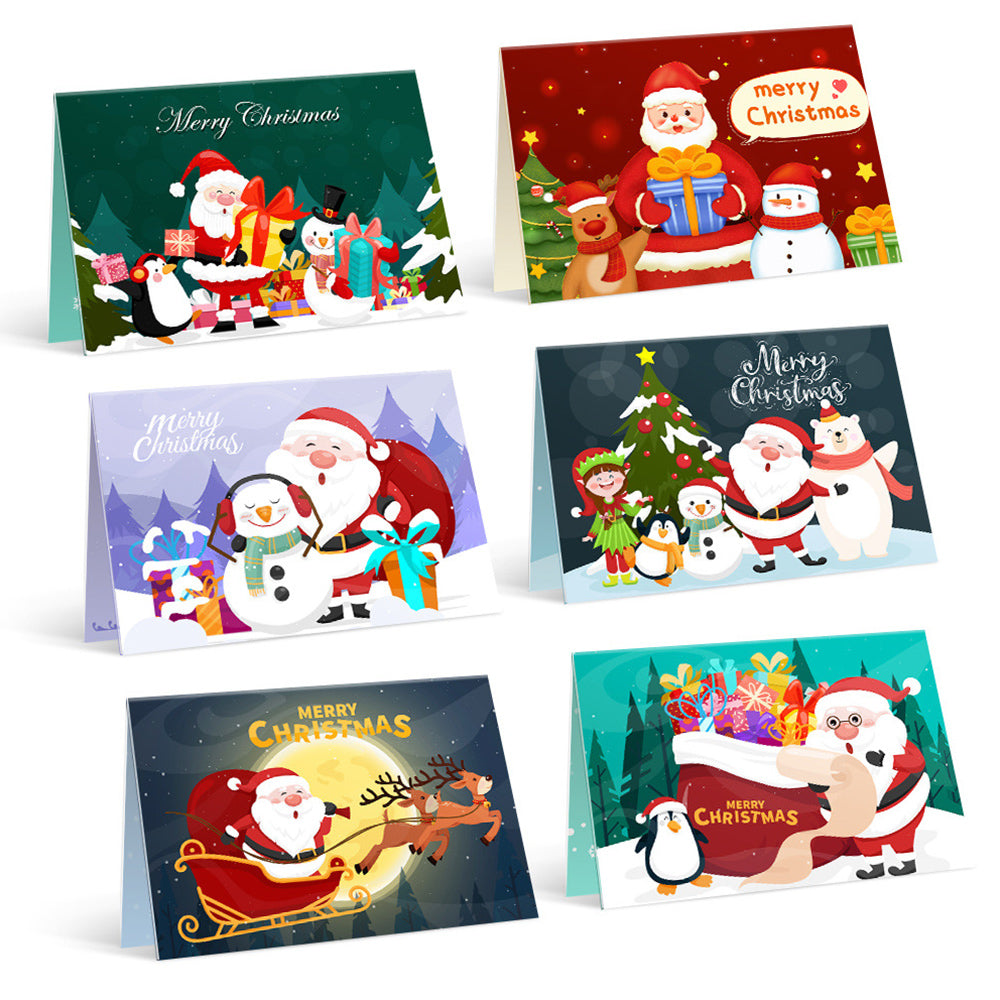 6 Tarjetas Navideñas para Pintar por Números | Papá Noel y Muñeco de Nieve