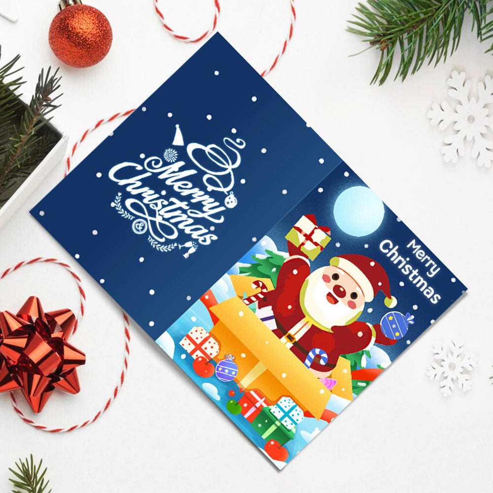 6 Tarjetas Navideñas para Pintar por Números | Paquete de Regalo de Papá Noel