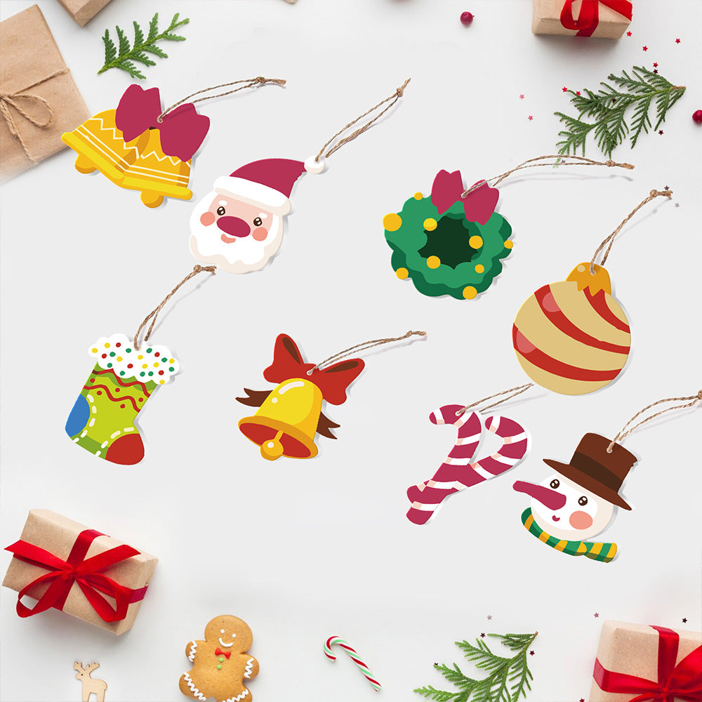 8 Piezas de Adornos Navideños Pintar por Números | Kit de Campanas de Navidad