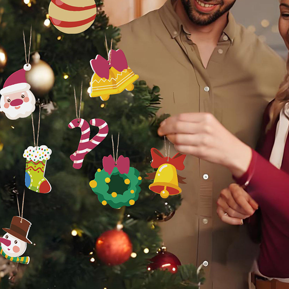 8 Piezas de Adornos Navideños Pintar por Números | Kit de Campanas de Navidad