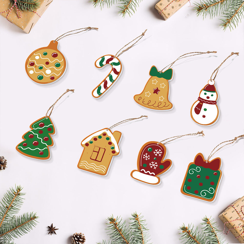 8 Piezas de Adornos Navideños Pintar por Números | Kit de Campanas y Guantes