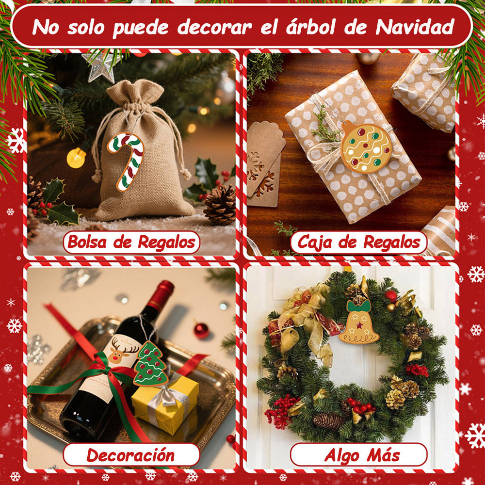 8 Piezas de Adornos Navideños Pintar por Números | Kit de Campanas y Guantes