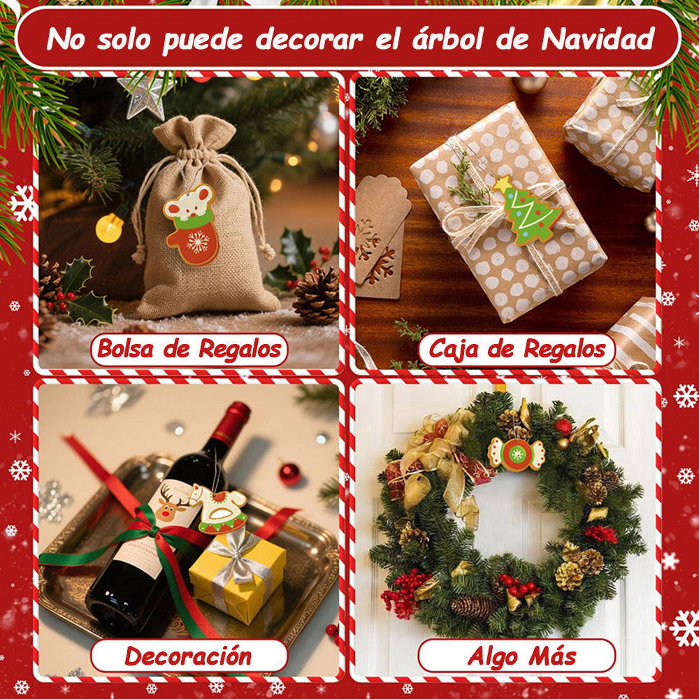8 Piezas de Adornos Navideños Pintar por Números | Kit de Caramelo y Caballo de Madera