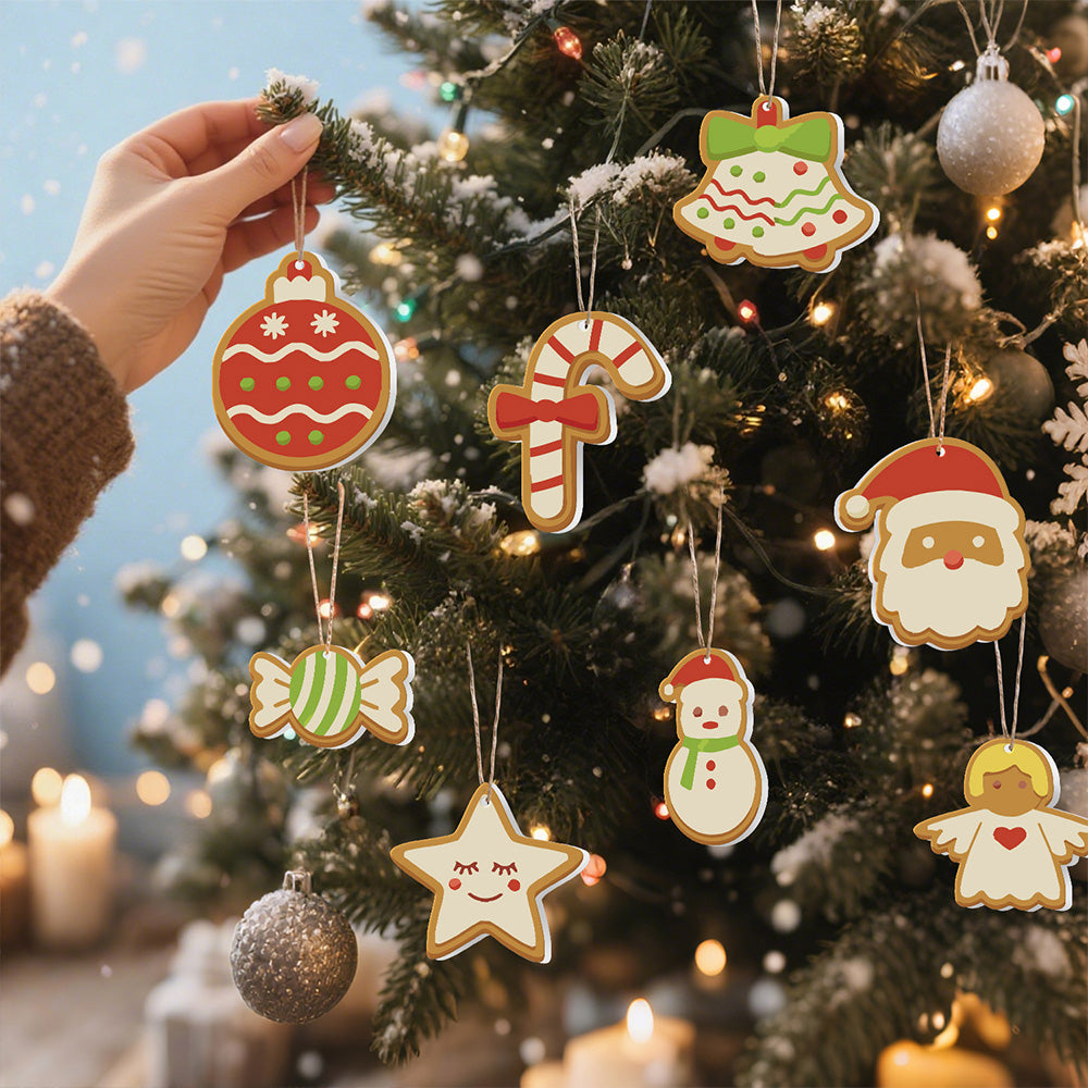 8 Piezas de Adornos Navideños Pintar por Números | Kit de Caramelo y Muñeco de Nieve