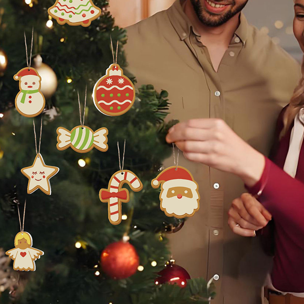 8 Piezas de Adornos Navideños Pintar por Números | Kit de Caramelo y Muñeco de Nieve