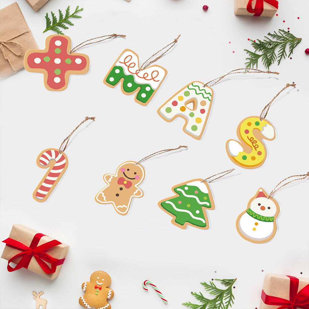 8 Piezas de Adornos Navideños Pintar por Números | Kit de Cartas de Navidad