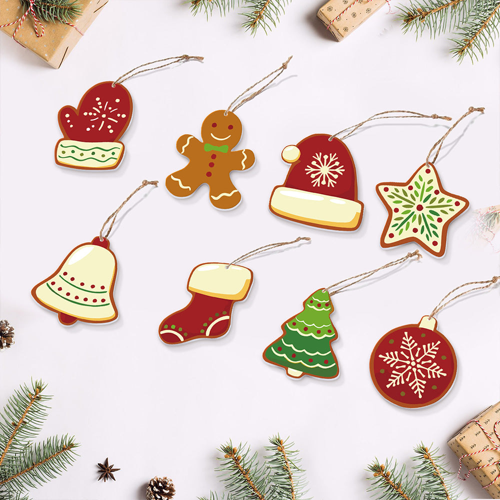 8 Piezas de Adornos Navideños Pintar por Números | Kit de Equipos de Invierno