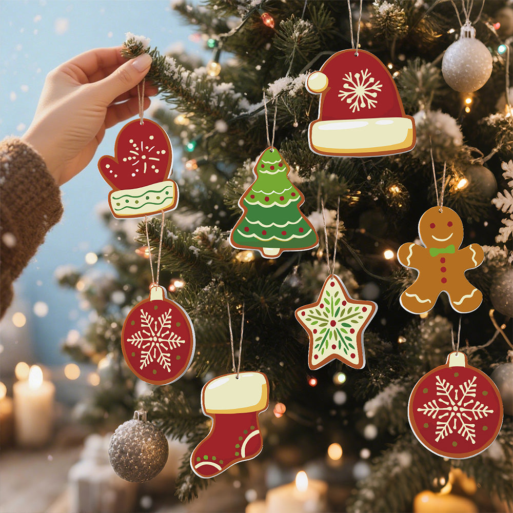 8 Piezas de Adornos Navideños Pintar por Números | Kit de Equipos de Invierno