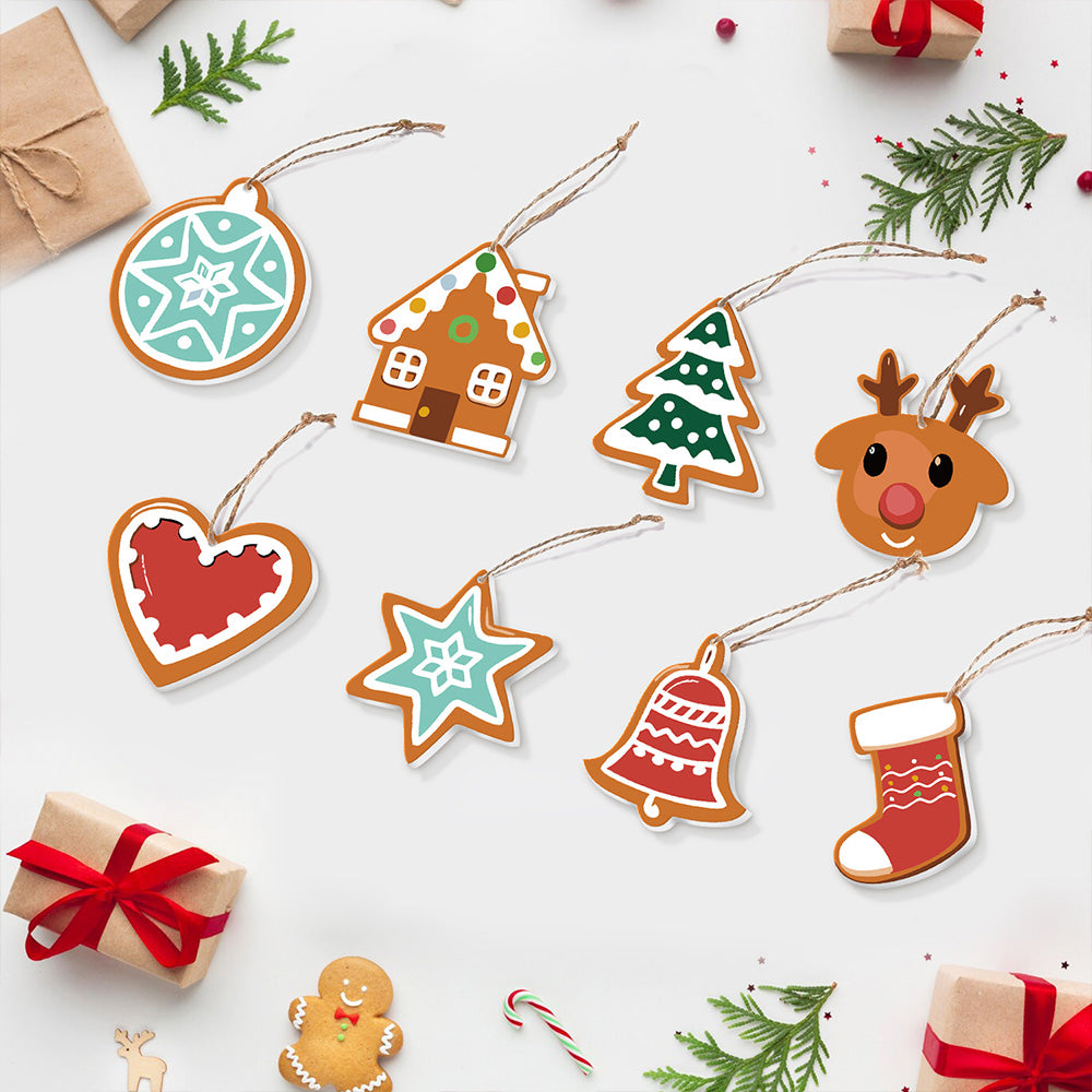 8 Piezas de Adornos Navideños Pintar por Números | Kit de Estrellas Mágicas de Navidad