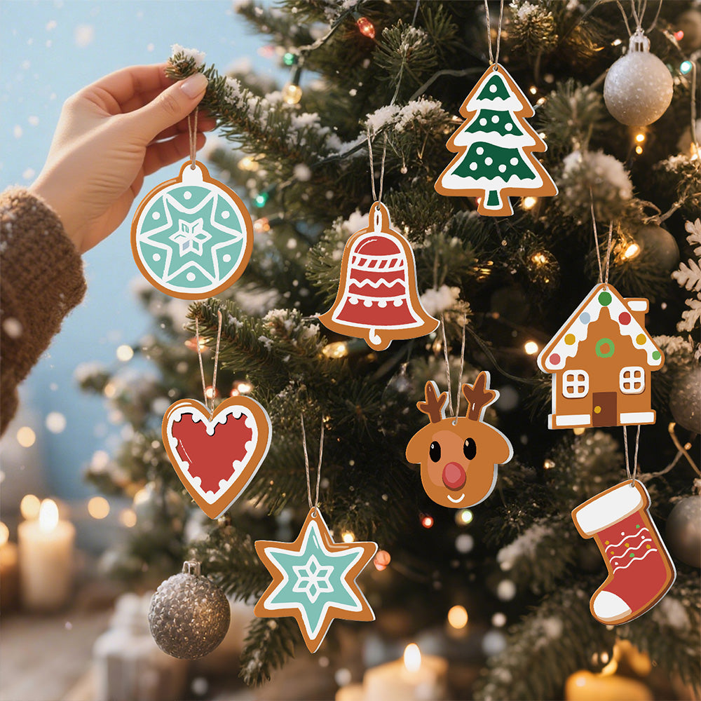 8 Piezas de Adornos Navideños Pintar por Números | Kit de Estrellas Mágicas de Navidad