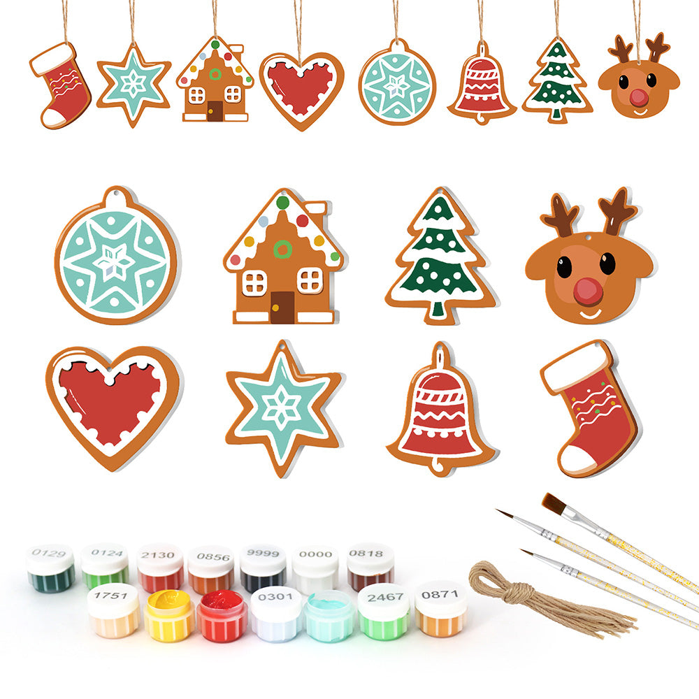8 Piezas de Adornos Navideños Pintar por Números | Kit de Estrellas Mágicas de Navidad