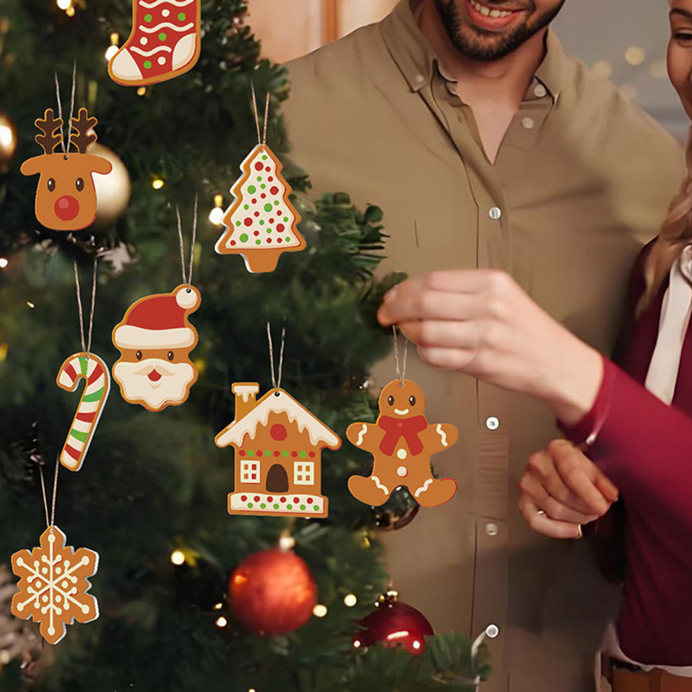 8 Piezas de Adornos Navideños Pintar por Números | Kit de Galletas Navideñas
