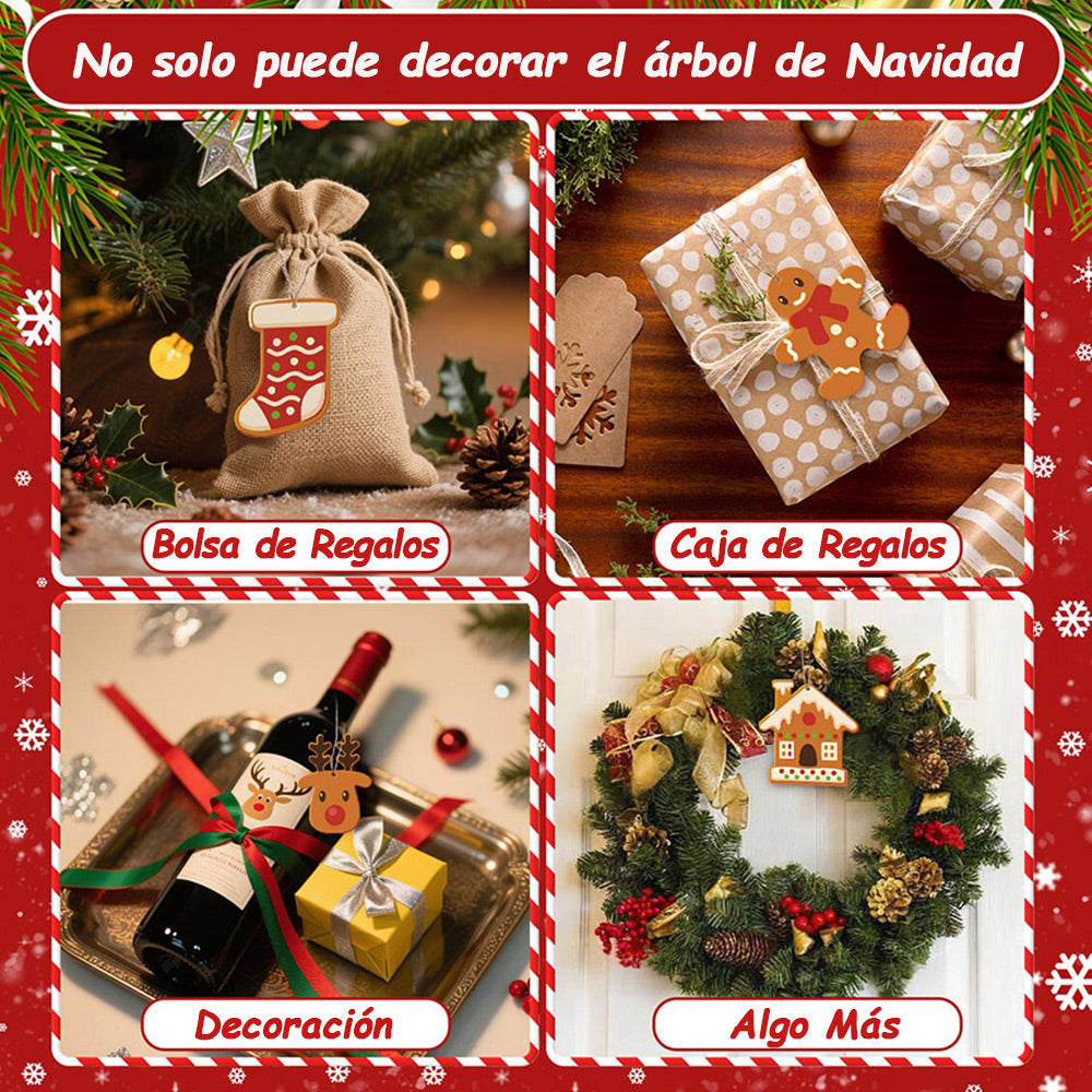 8 Piezas de Adornos Navideños Pintar por Números | Kit de Galletas Navideñas