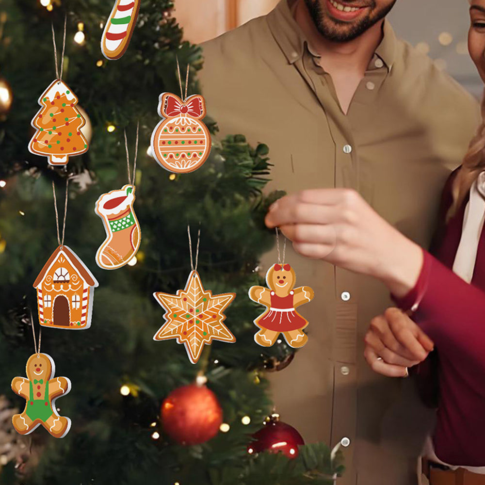 8 Piezas de Adornos Navideños Pintar por Números | Kit de Hombre de Jengibre