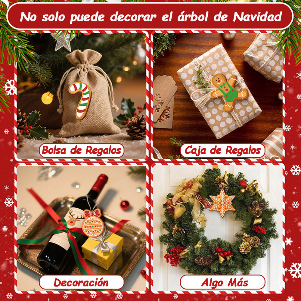 8 Piezas de Adornos Navideños Pintar por Números | Kit de Hombre de Jengibre