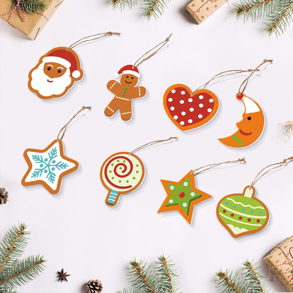 8 Piezas de Adornos Navideños Pintar por Números | Kit de Luna y Estrellas