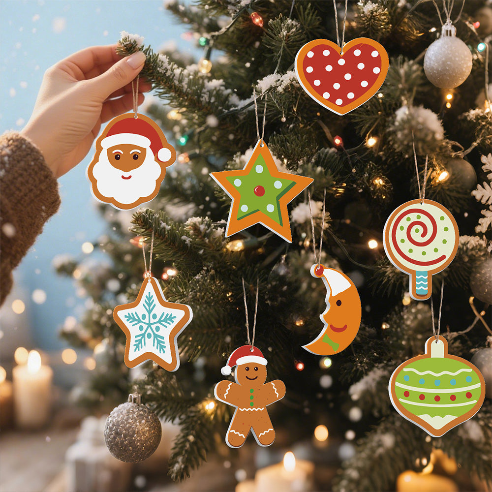 8 Piezas de Adornos Navideños Pintar por Números | Kit de Luna y Estrellas