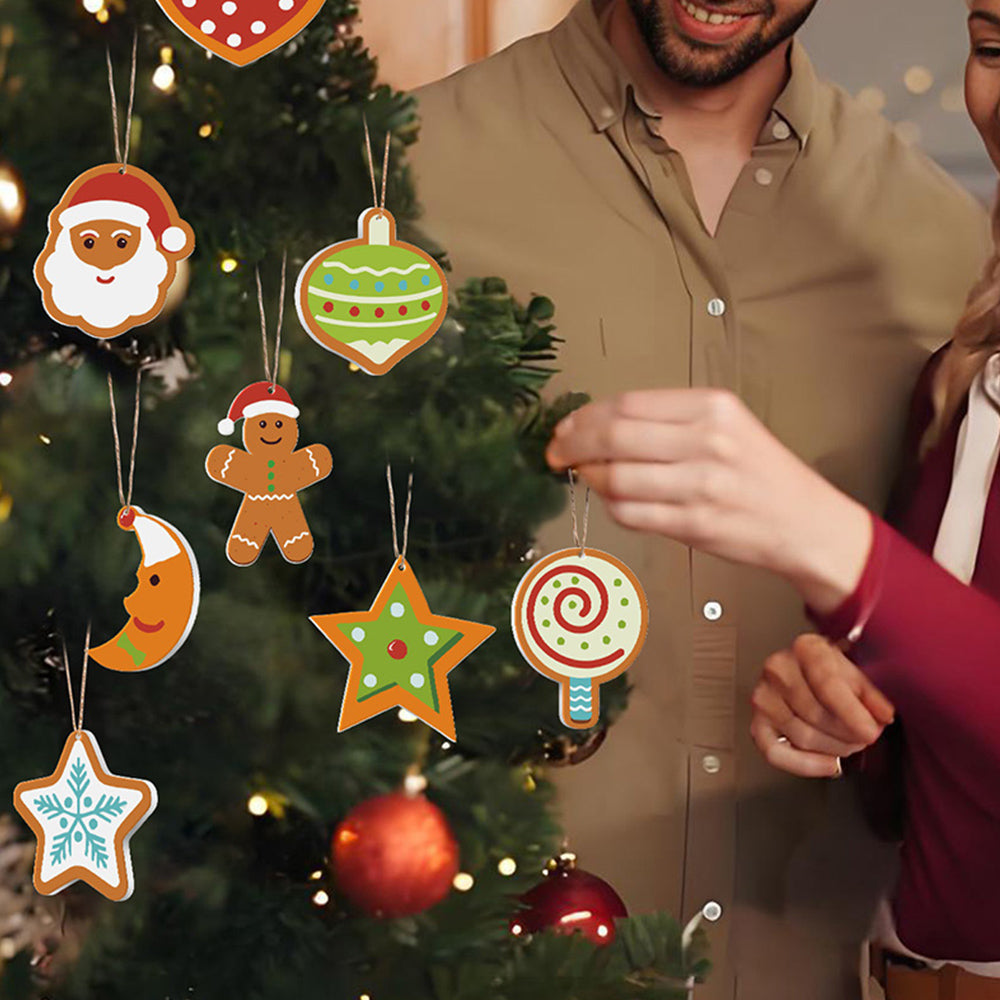 8 Piezas de Adornos Navideños Pintar por Números | Kit de Luna y Estrellas
