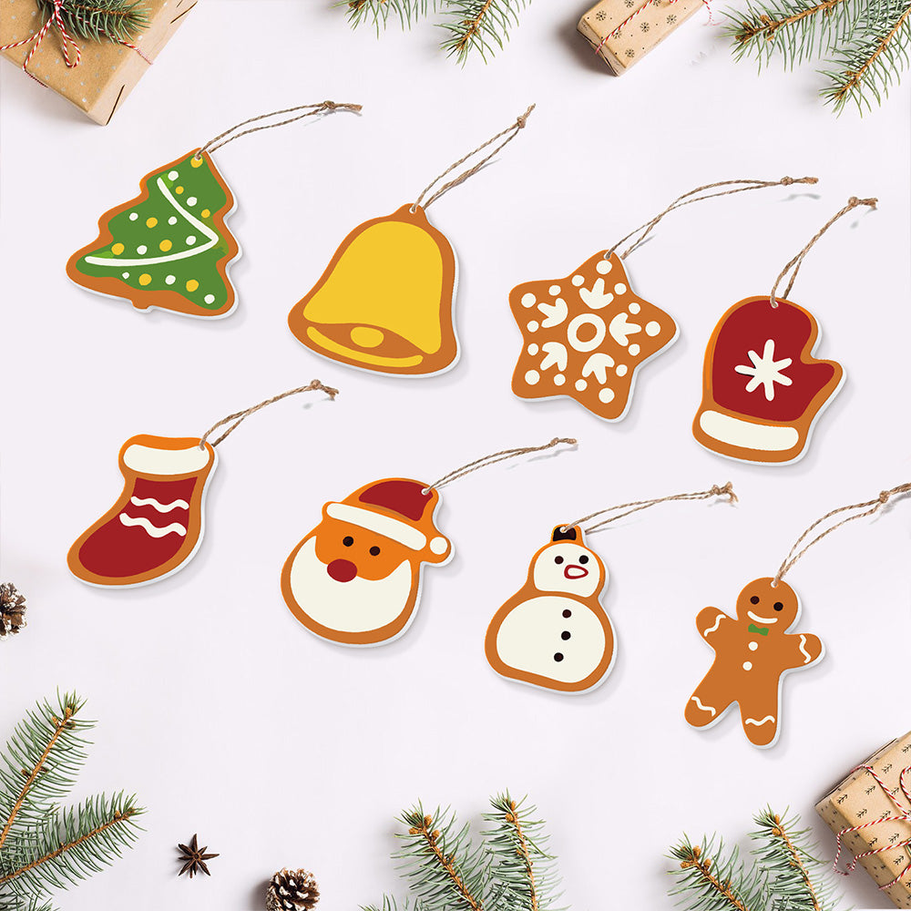 8 Piezas de Adornos Navideños Pintar por Números | Kit de Muñeco de Nieve y Copos de Nieve