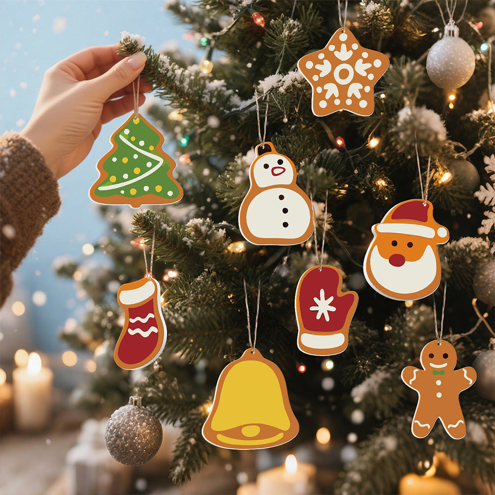 8 Piezas de Adornos Navideños Pintar por Números | Kit de Muñeco de Nieve y Copos de Nieve