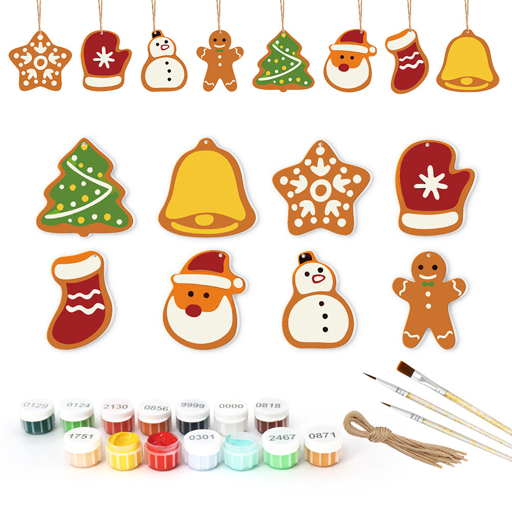 8 Piezas de Adornos Navideños Pintar por Números | Kit de Muñeco de Nieve y Copos de Nieve