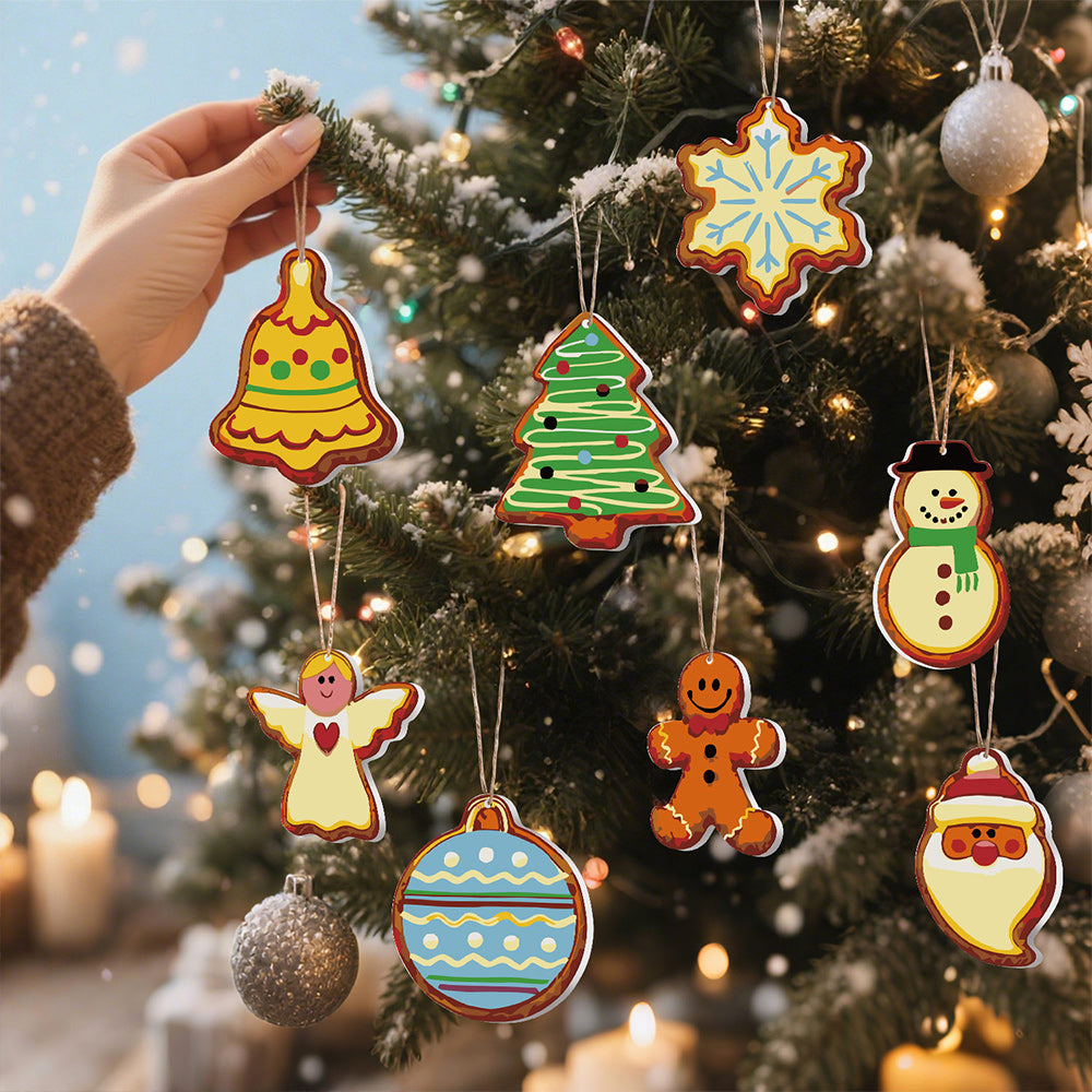 8 Piezas de Adornos Navideños Pintar por Números | Kit de Nochebuena