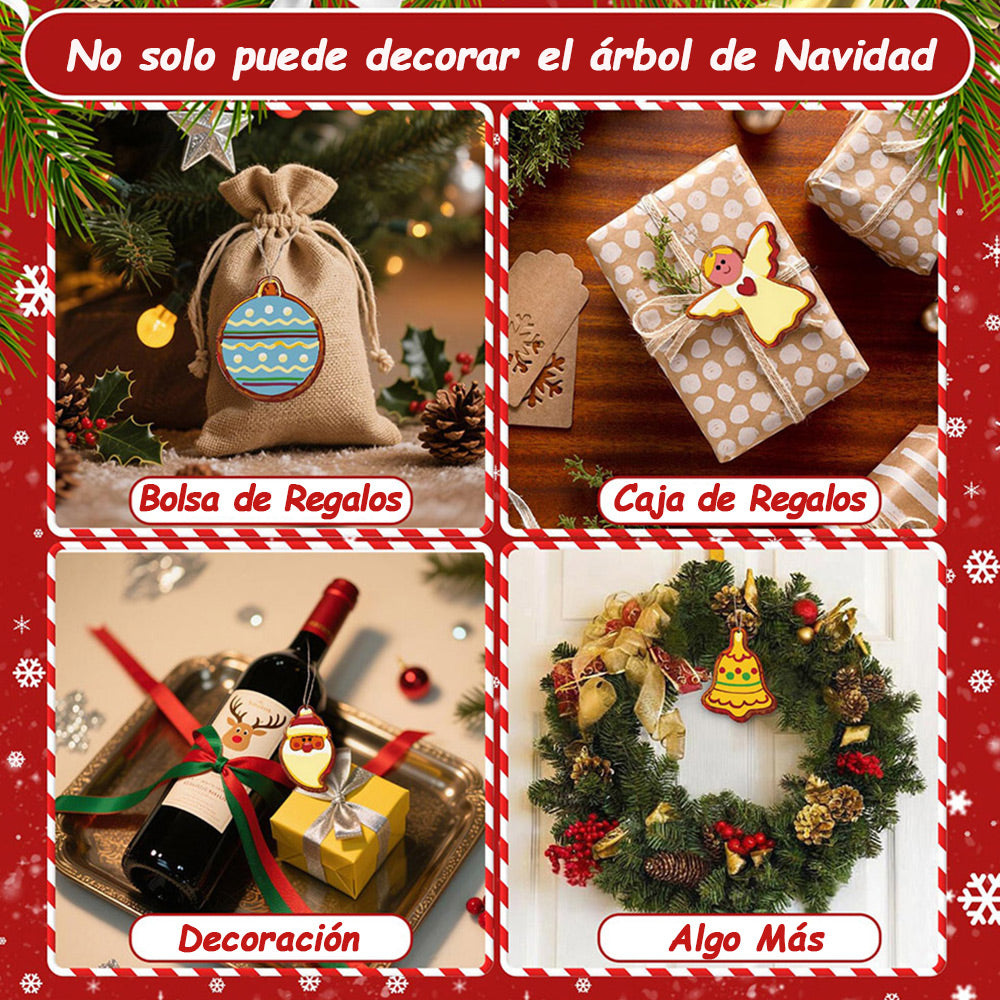 8 Piezas de Adornos Navideños Pintar por Números | Kit de Nochebuena