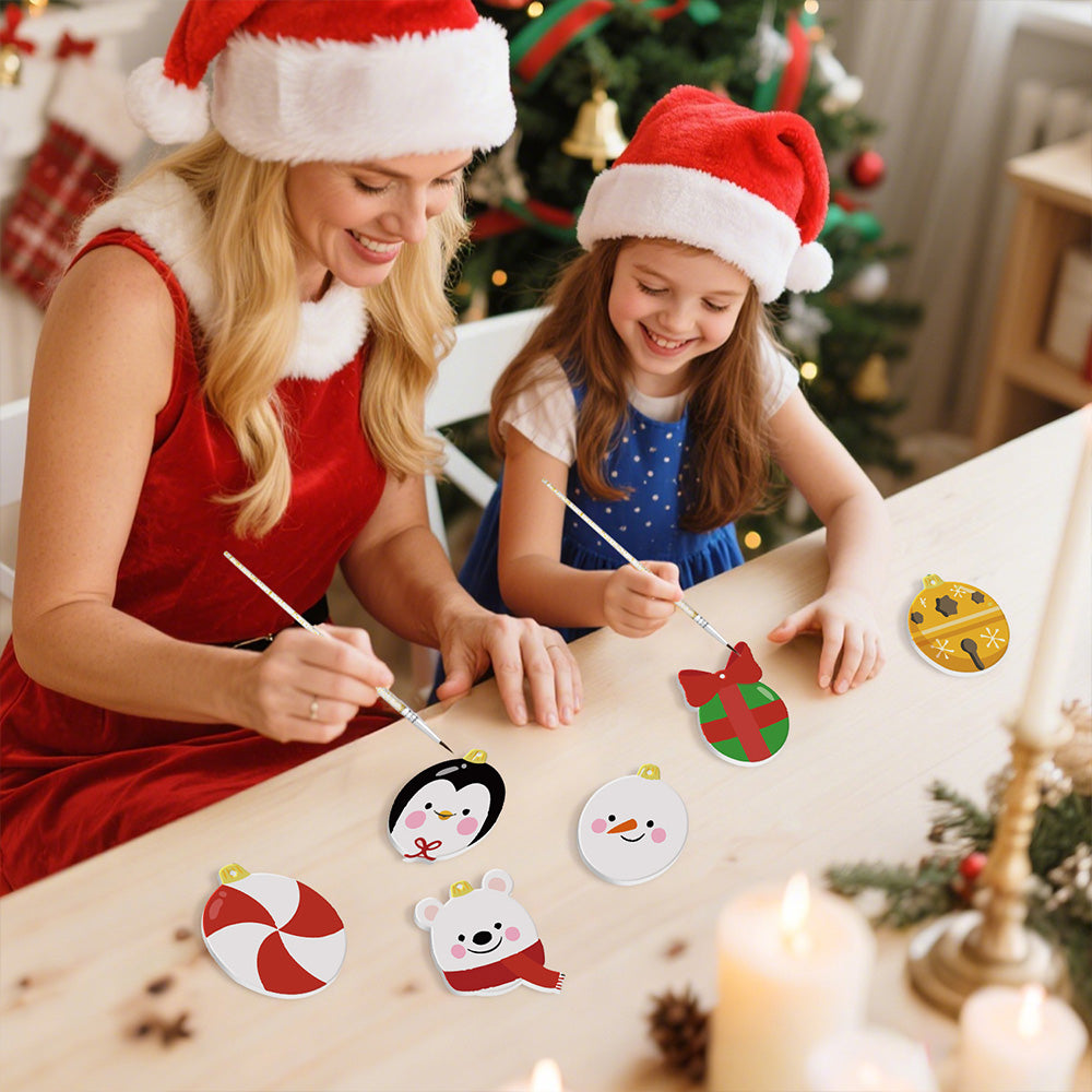 8 Piezas de Adornos Navideños Pintar por Números | Kit de Regalos y Animales