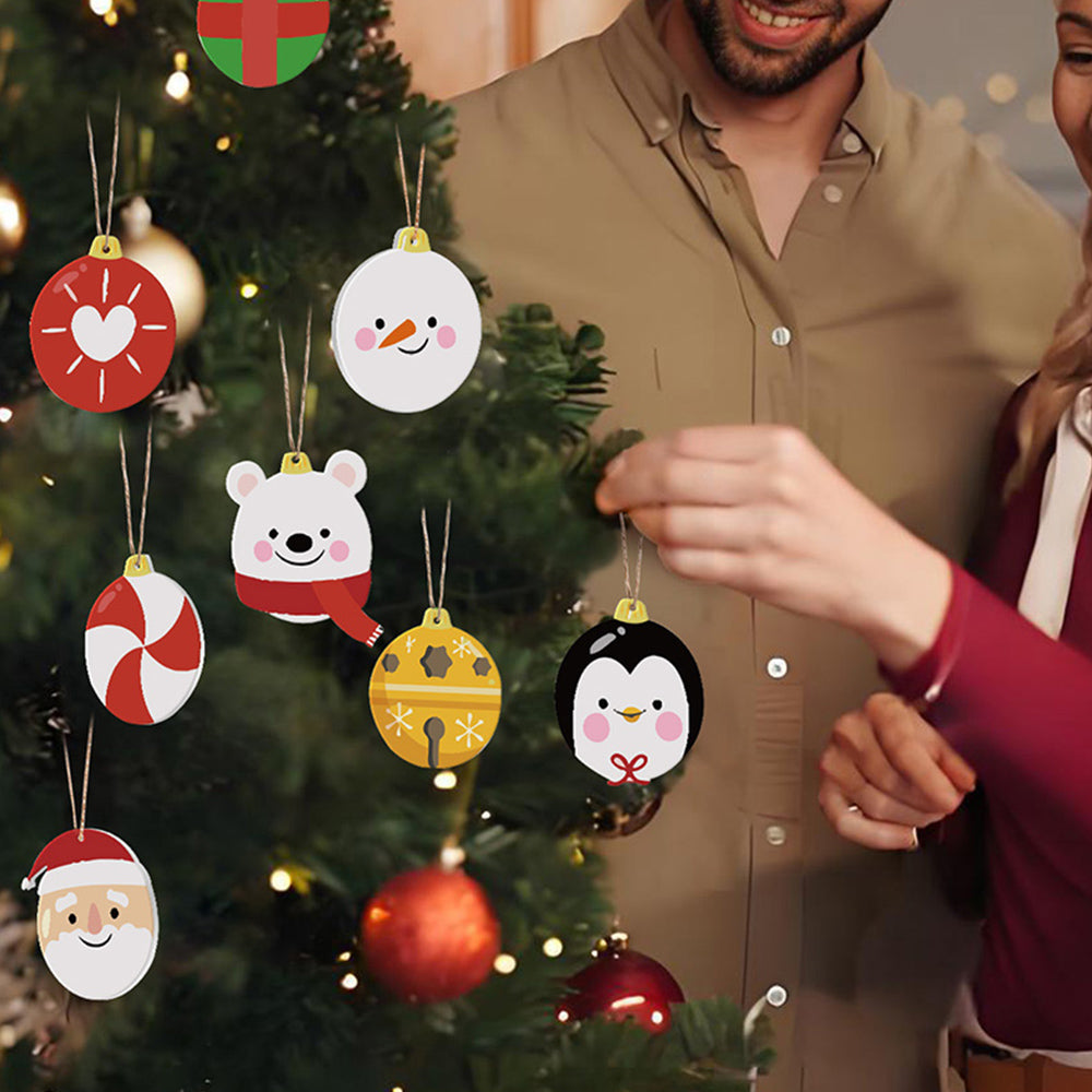 8 Piezas de Adornos Navideños Pintar por Números | Kit de Regalos y Animales