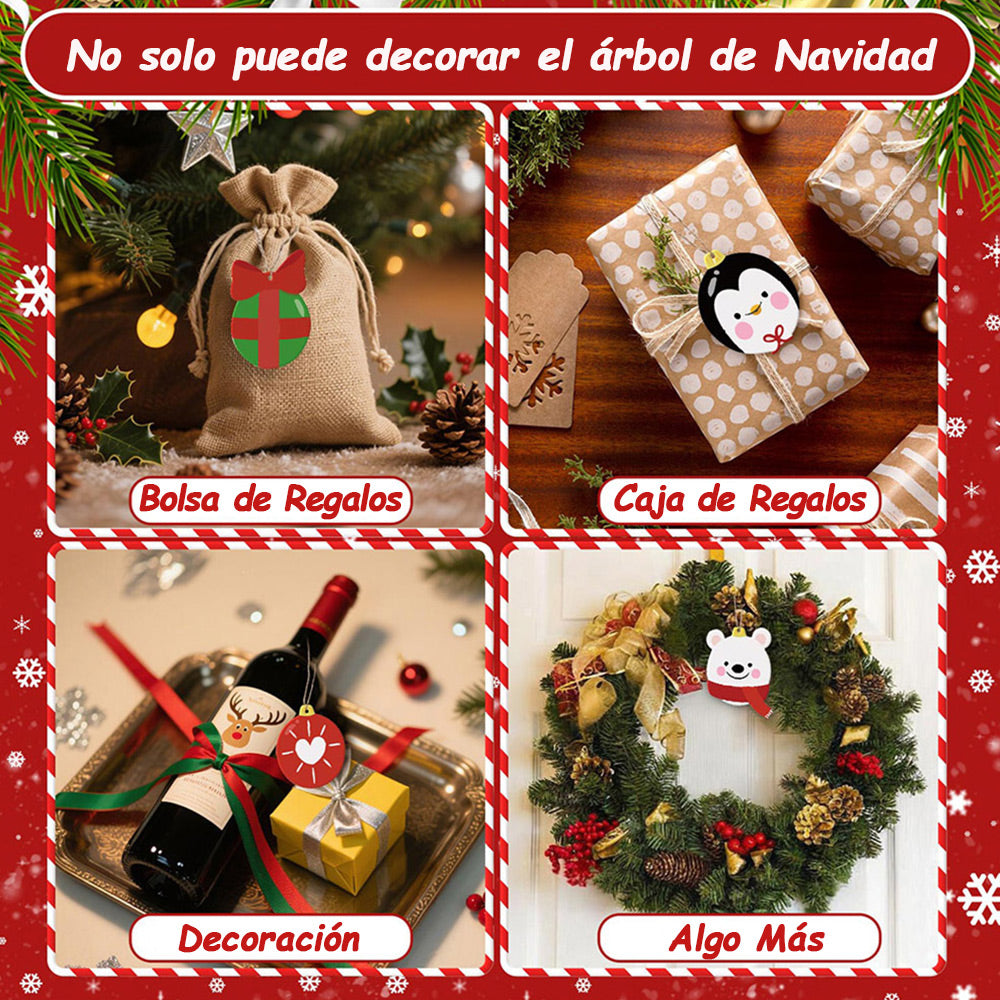 8 Piezas de Adornos Navideños Pintar por Números | Kit de Regalos y Animales