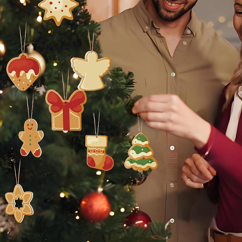 8 Piezas de Adornos Navideños Pintar por Números | Kit de Tarta de Fresa y Hombre de Jengibre