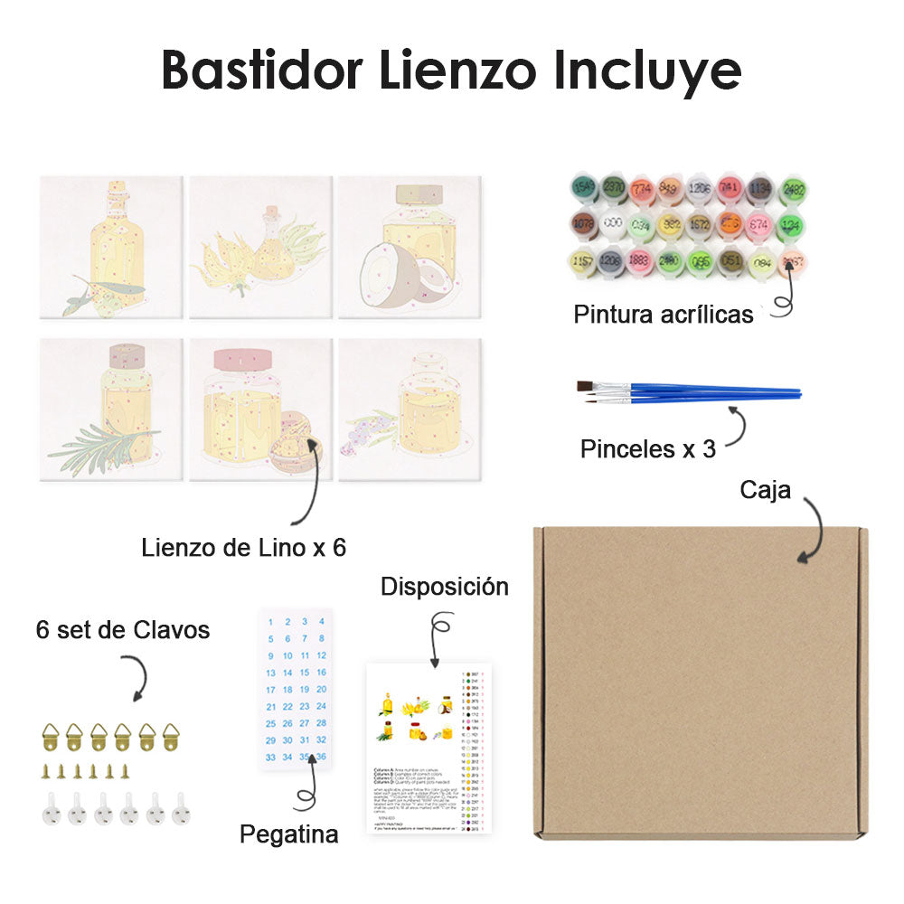 Aceite de Nuez 6 Partes Mini Pintar por Números