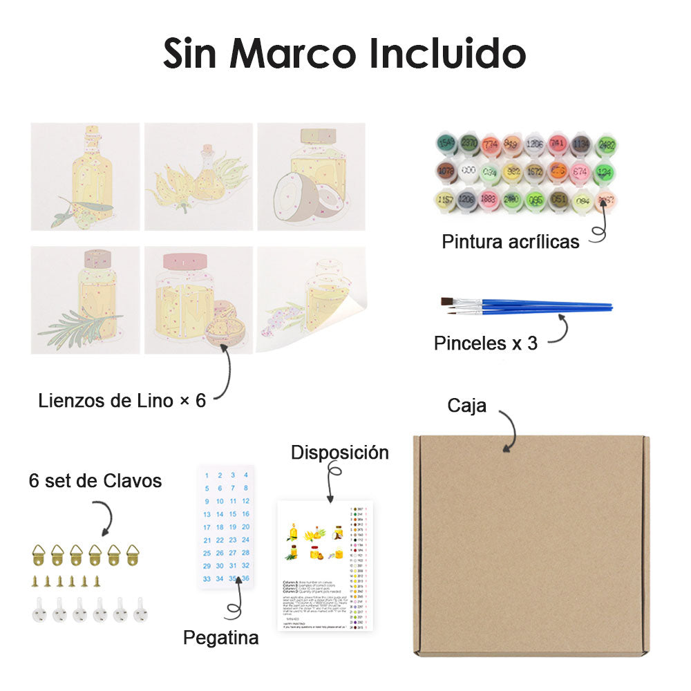 Aceite de Nuez 6 Partes Mini Pintar por Números